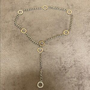 White Black vintage look silver belt